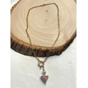 DaVella Collections Bella Necklace Artisanal Pink Heart Talavera Jewelry